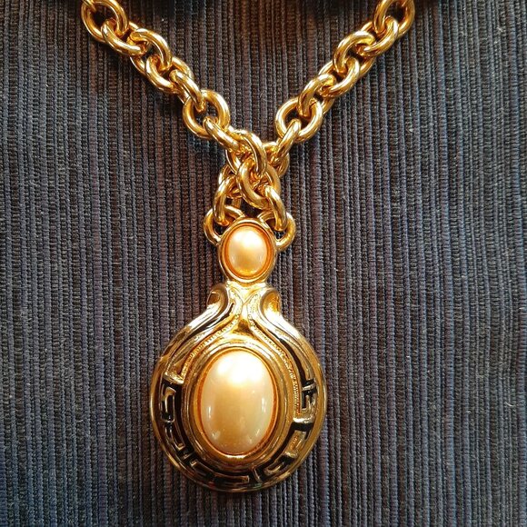 Vintage  Gold-plated Fendi Necklace and Earring Set - Picture 1 of 2